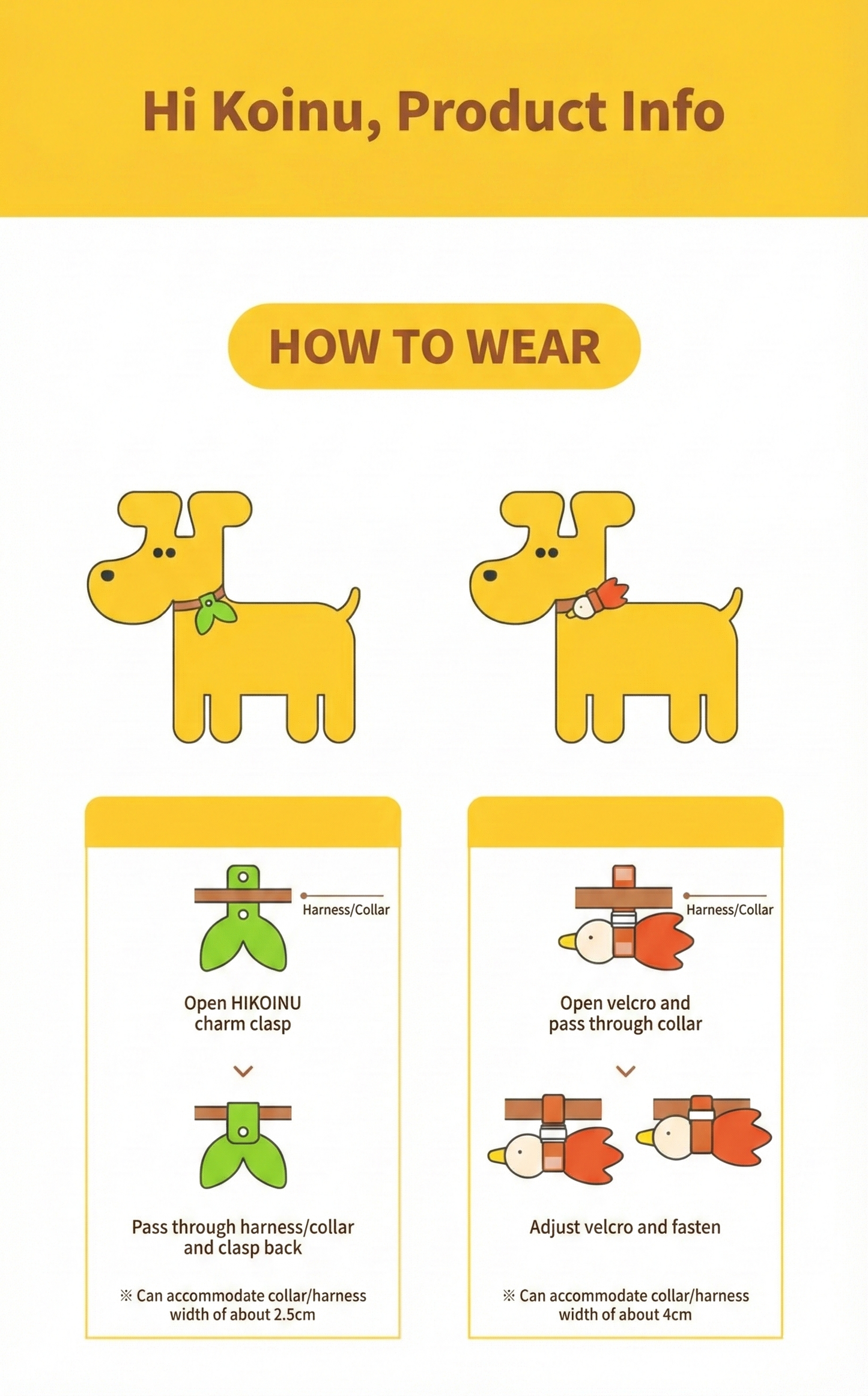 [PawMind x HIKOINU] Neck Deco items - Leaf Series (Yellow)